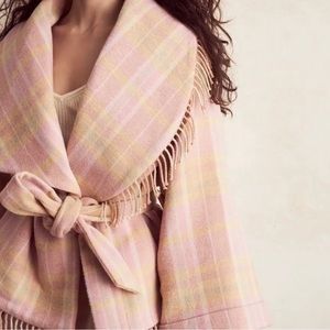 Loveshack Fancy Harrison Wrap Jacket Oakwood Pink Size XS/S BNWT